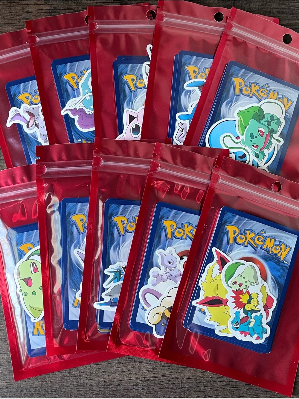 Pokemon Party Favors lot of 10 mystery packs each has 10 cards + two stickers - Picture 13 of 15